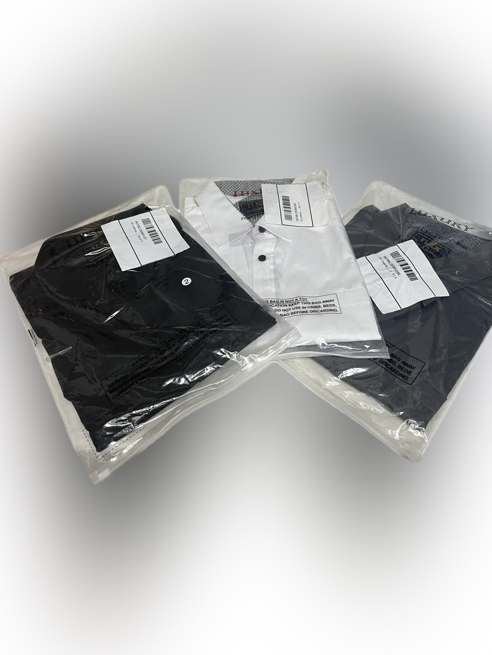 FLEX (3) Luxury Collection Short Sleeve Dress Shirt Size 2XL 
Black-White-Gray